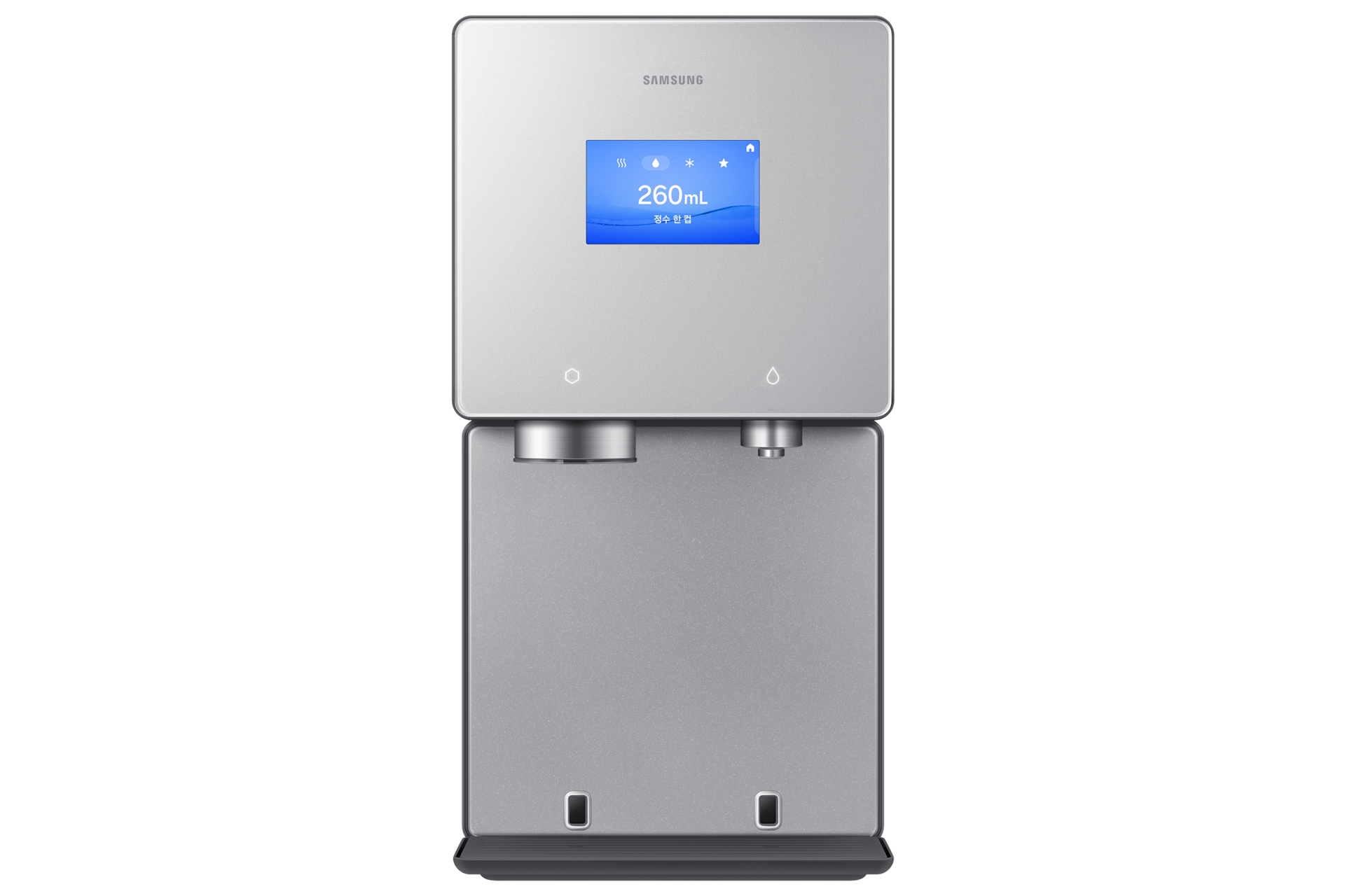 Bespoke AI 얼음정수기 (냉/온/정수) 솝스톤 차콜 정면