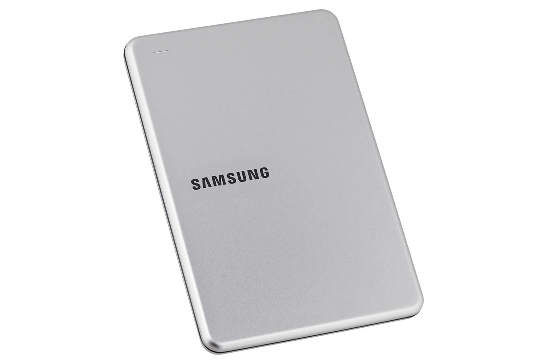 외장HDD 2 TB SLIM 실버 앞면 오른쪽 45도