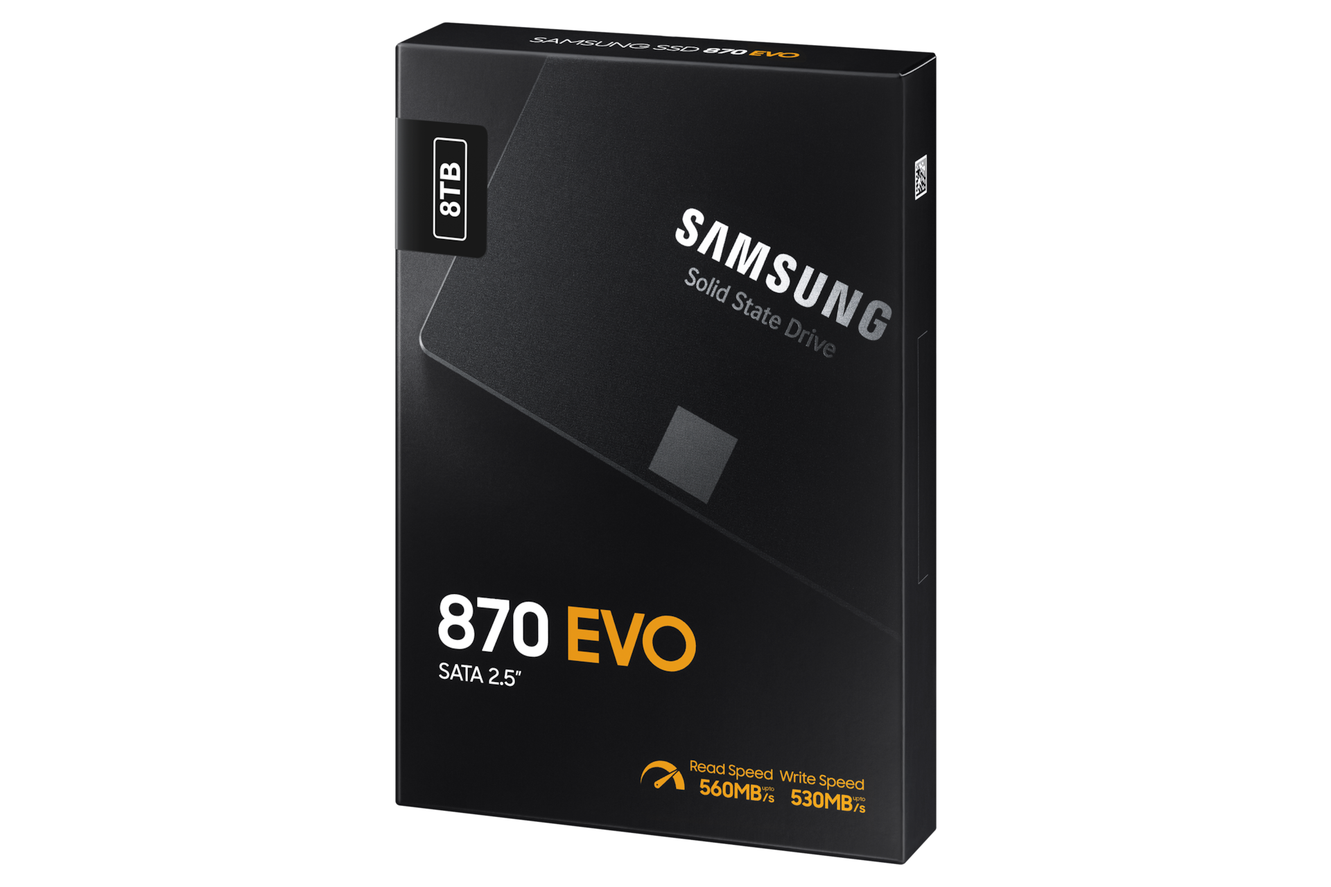 내장 SSD 870 EVO SATA 8TB (블랙) 좌측으로 30도 돌아간 정면 이미지