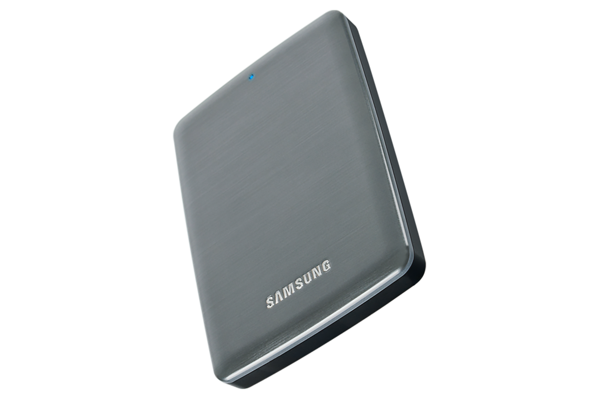 외장HDD 1 TB 그레이 우측면 위로 20도 올린 이미지
