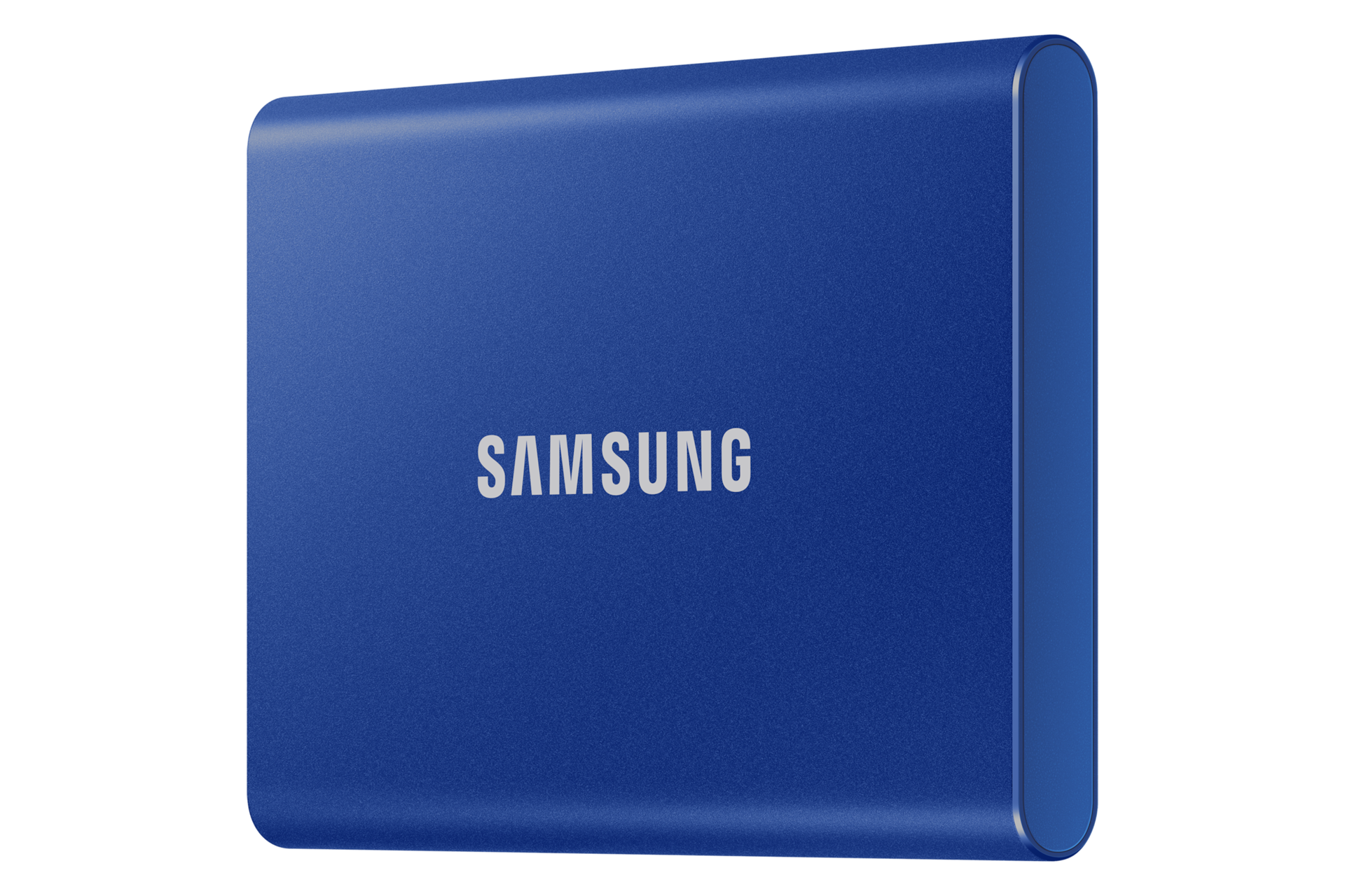 외장 SSD T7 USB 3.2 Gen 2 1 TB (인디고 블루) 제품 정면 좌측으로 돌린 이미지