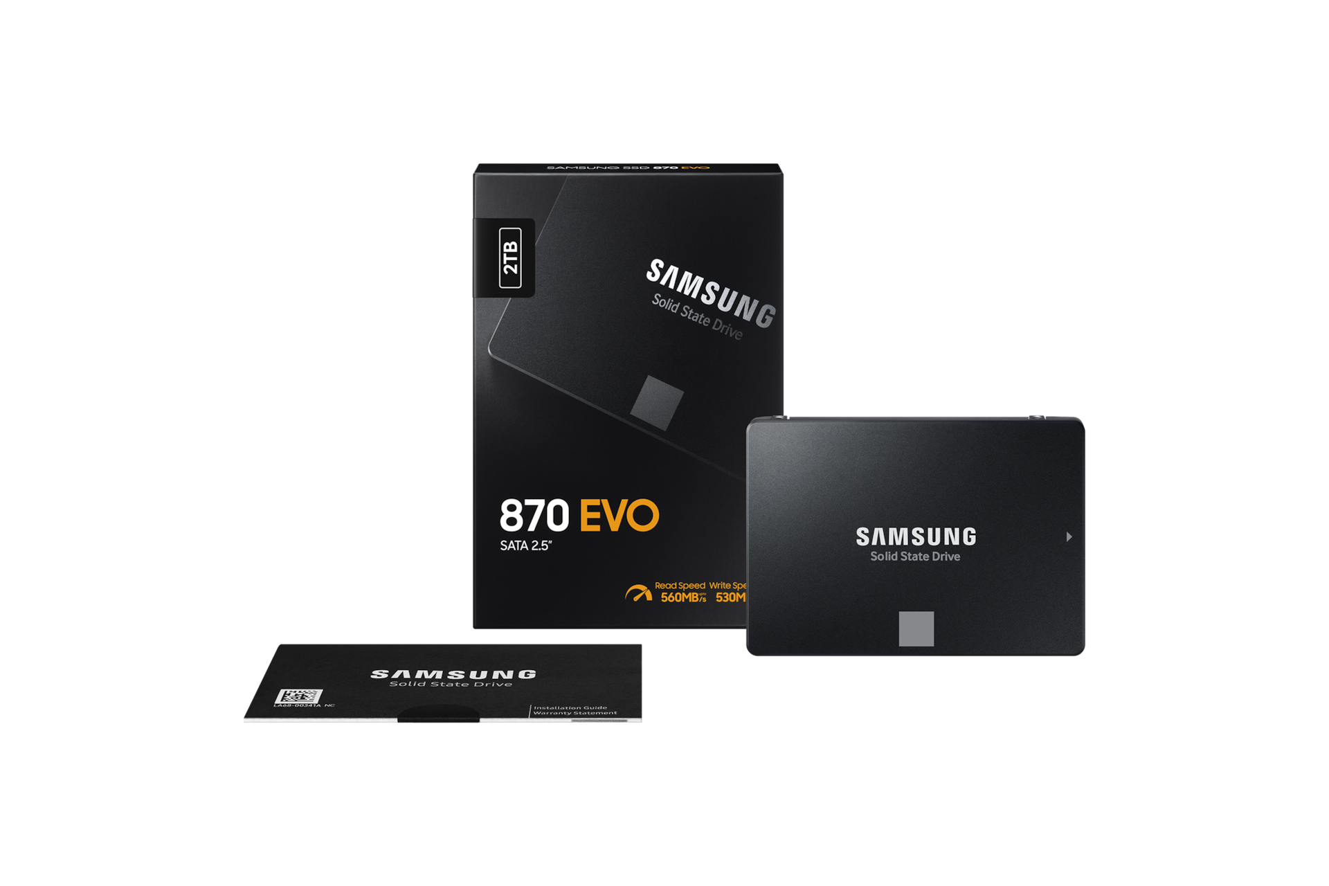 870 EVO SATA SSD 2 TB 블랙 제품 이미지, 제품 패키지 정면 이미지