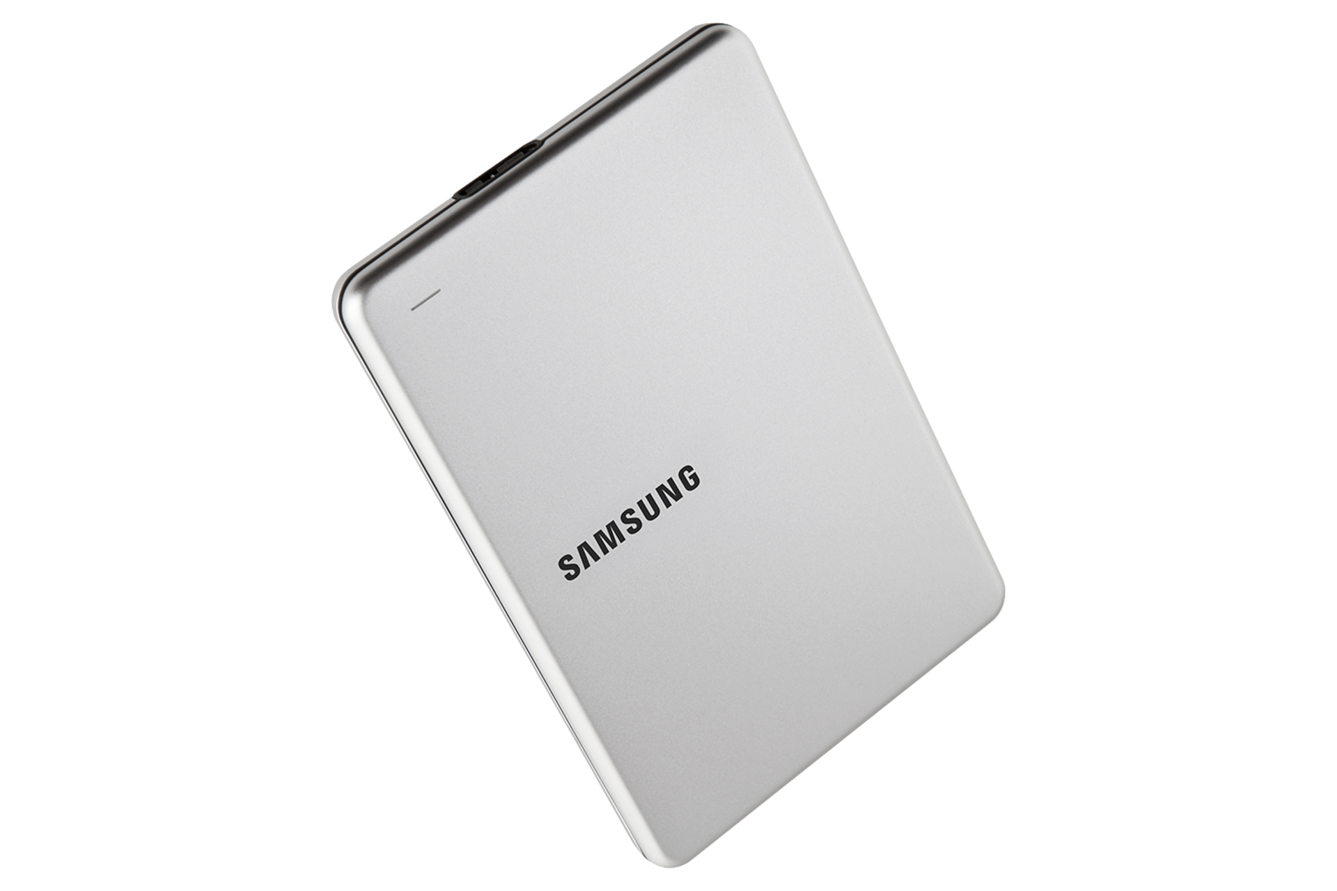 외장HDD 2 TB SLIM 실버 정면 오른쪽 35도