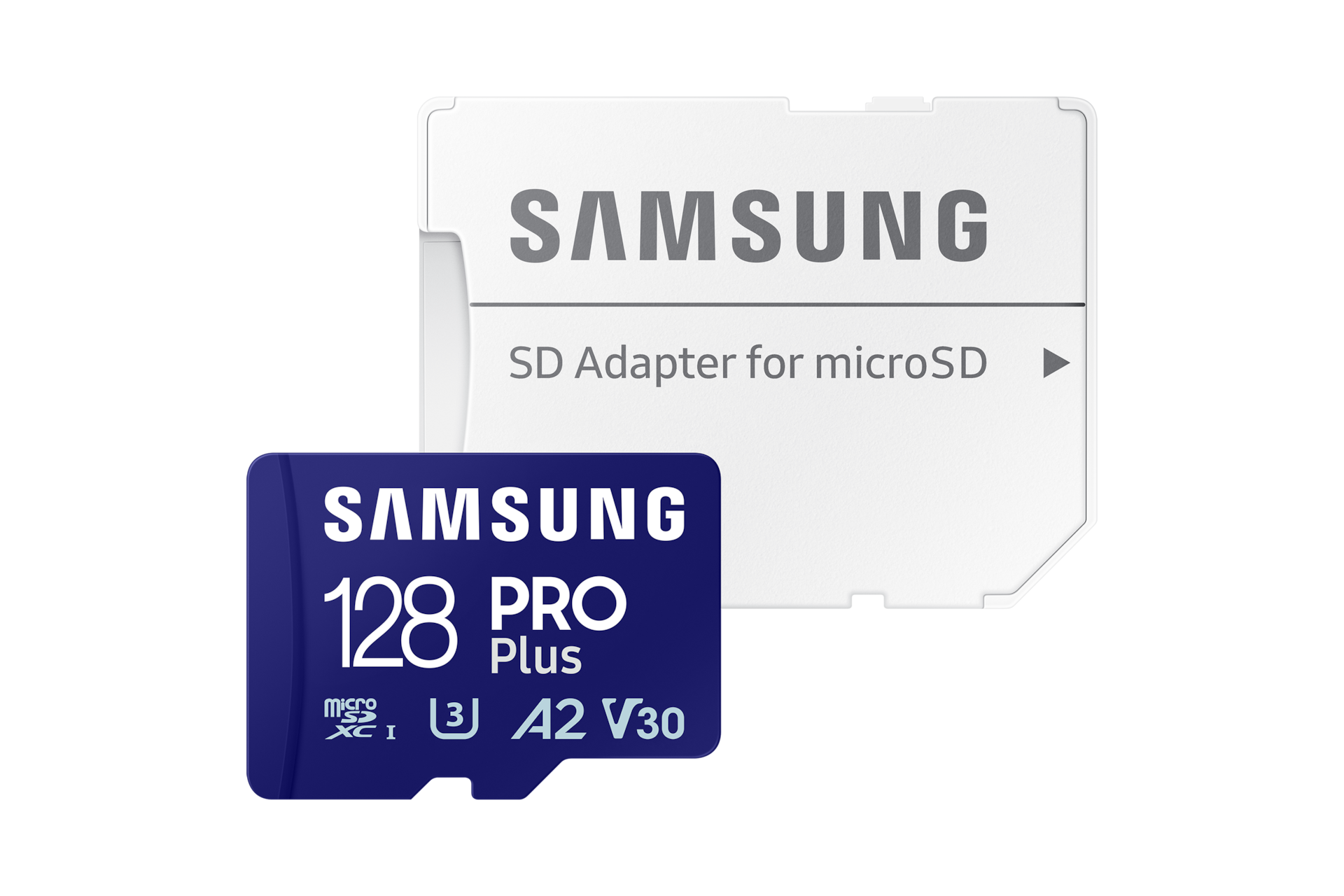 PRO Plus 마이크로SD 메모리카드 128 GB (블루) 제품 정면 이미지 + 패키지