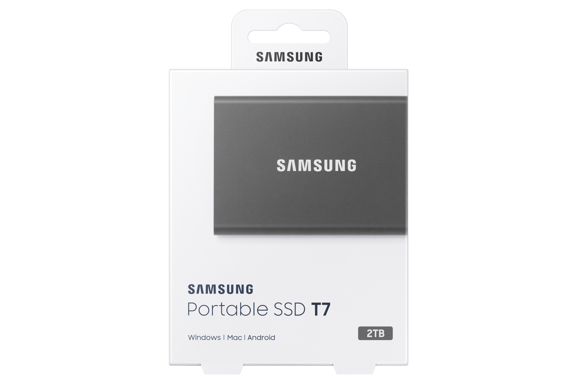 외장 SSD T7 USB 3.2 Gen 2 2 TB (타이탄 그레이) 제품 패키지 정면