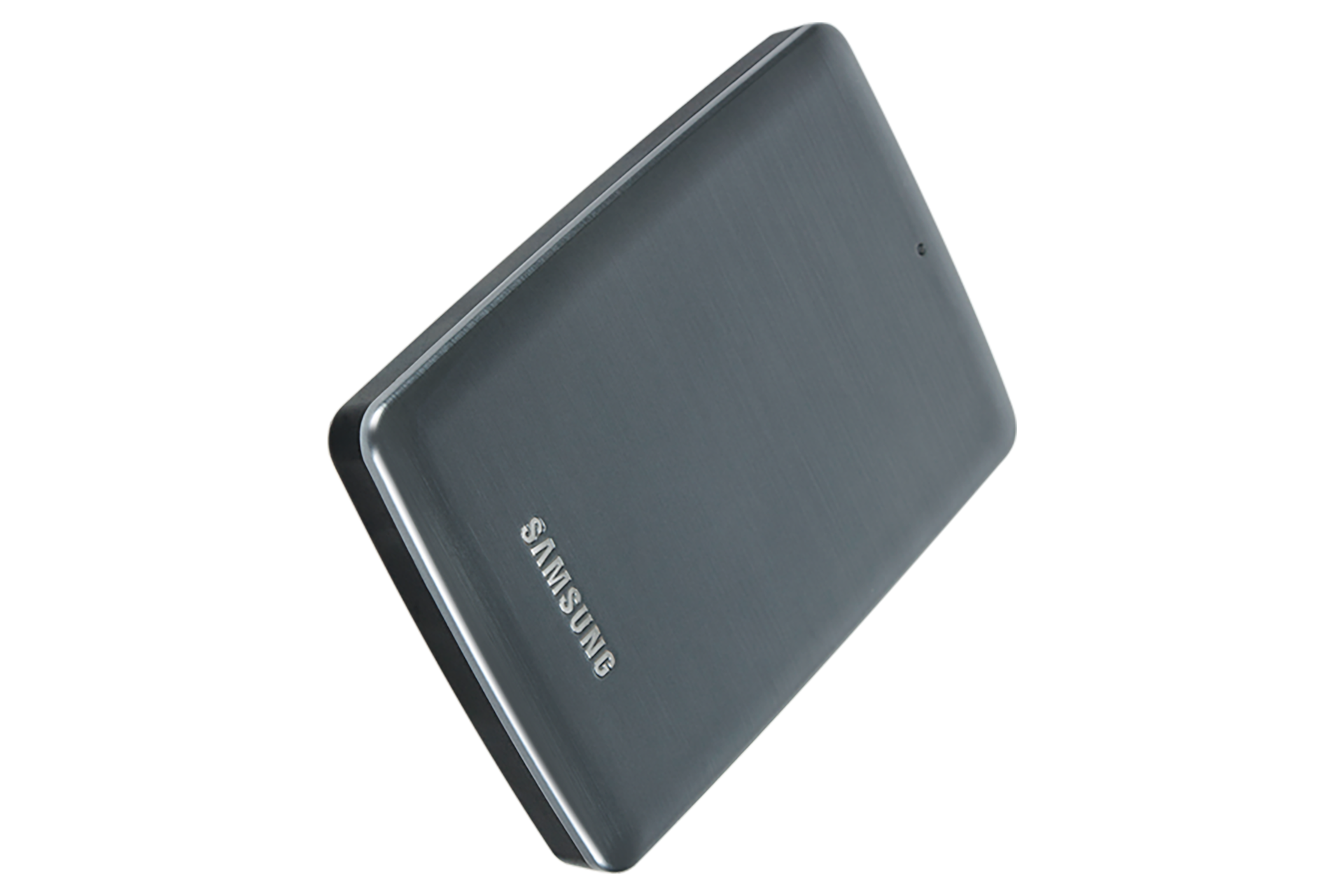 외장HDD 1 TB 그레이 좌측면 위로 30도 돌린 이미지