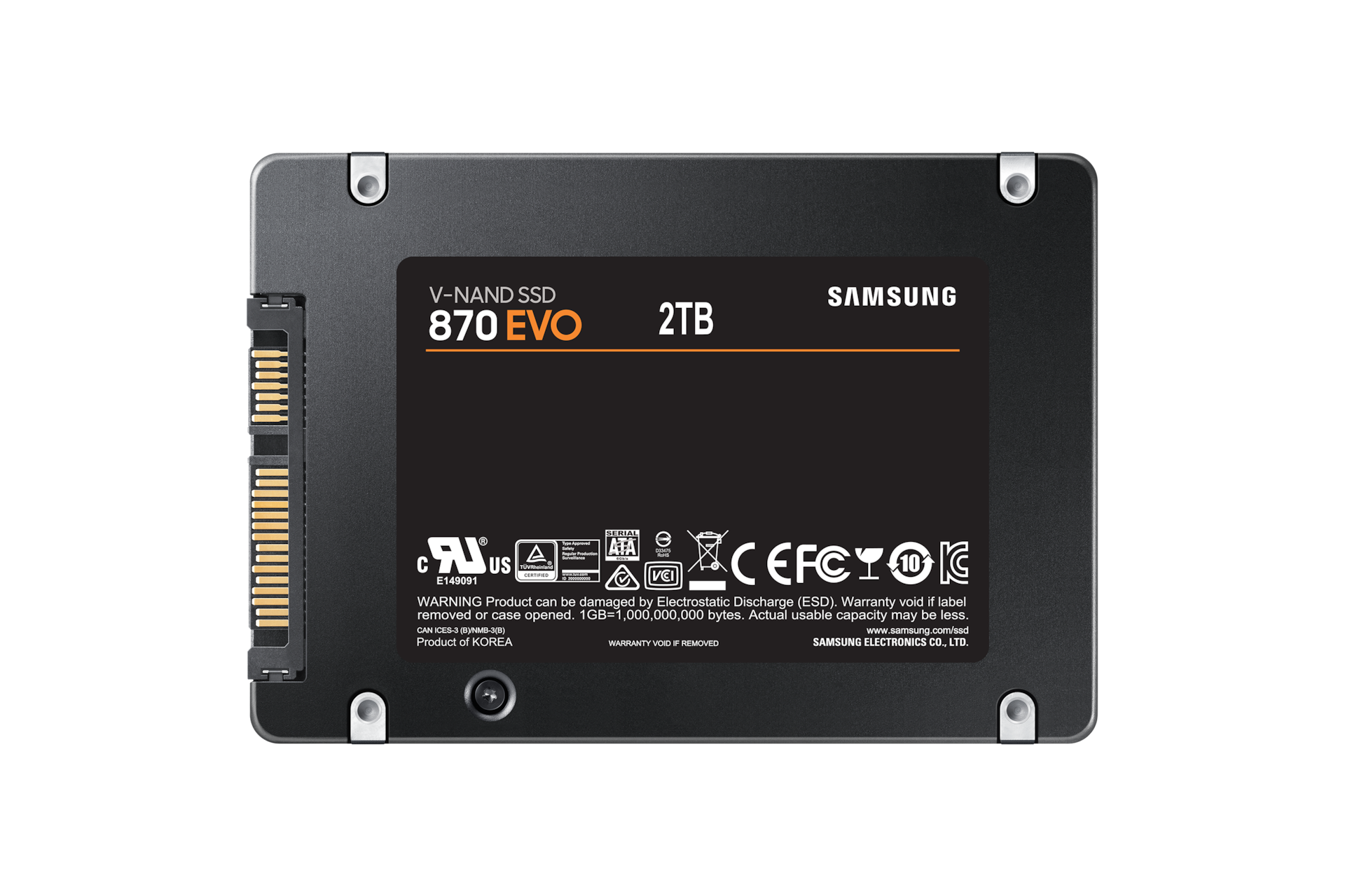 870 EVO SATA SSD 2 TB 블랙 제품 후면
