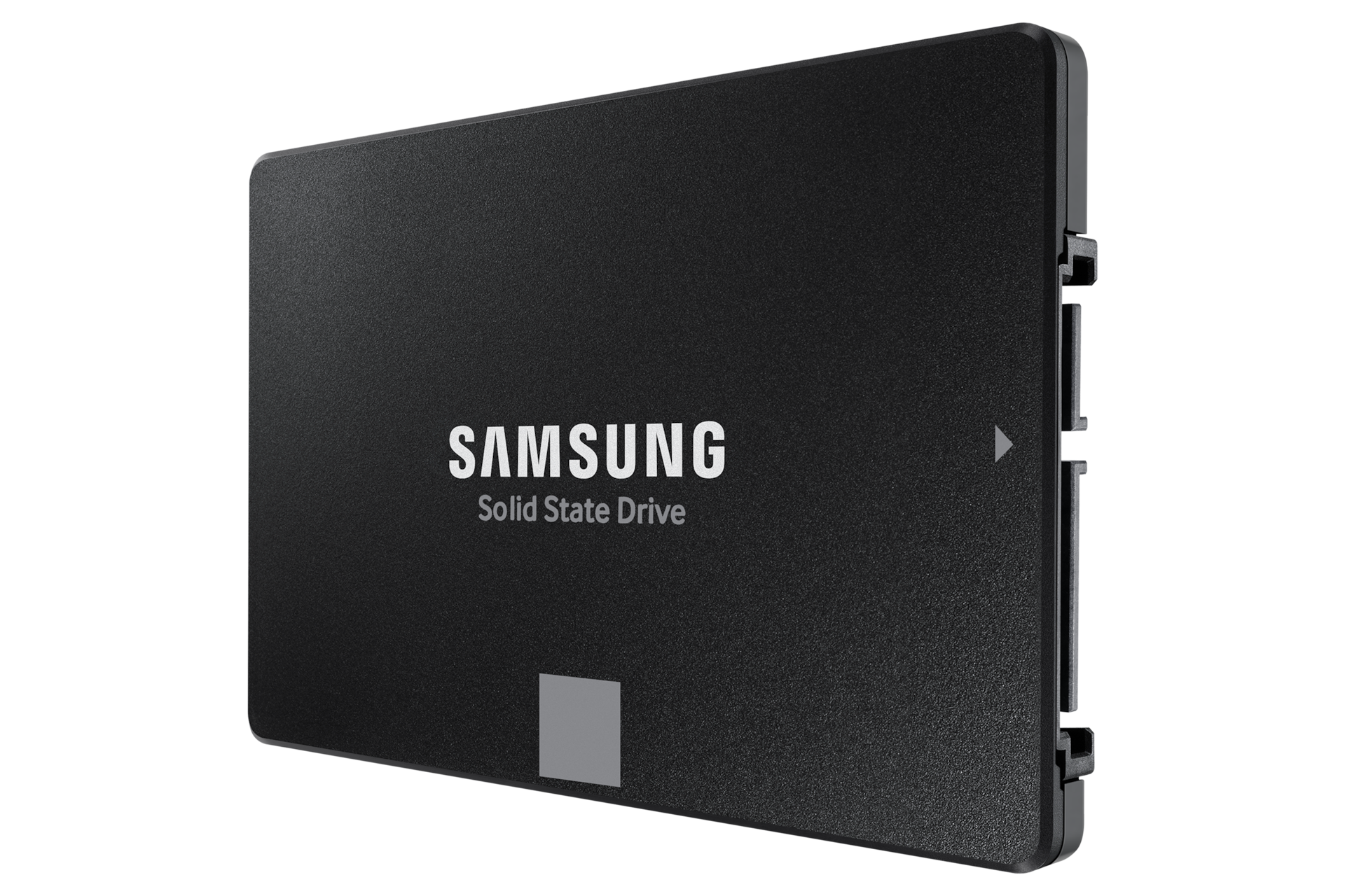 870 EVO SATA SSD 2 TB 블랙 제품 정면 좌측으로 돌린 이미지