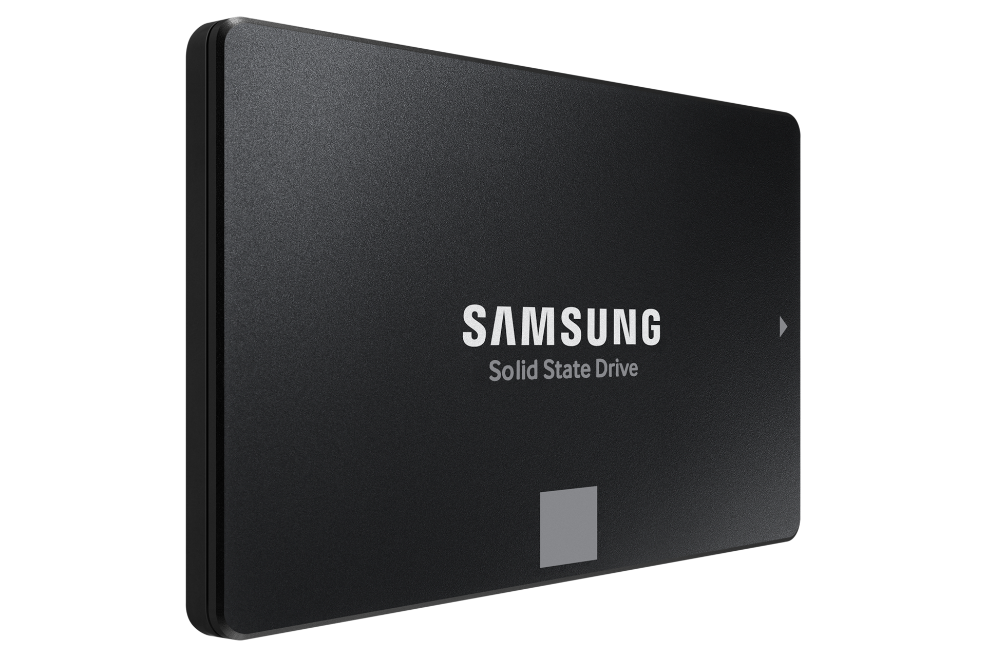 870 EVO SATA SSD 500 GB 블랙 제품 정면 우측으로 돌린 이미지