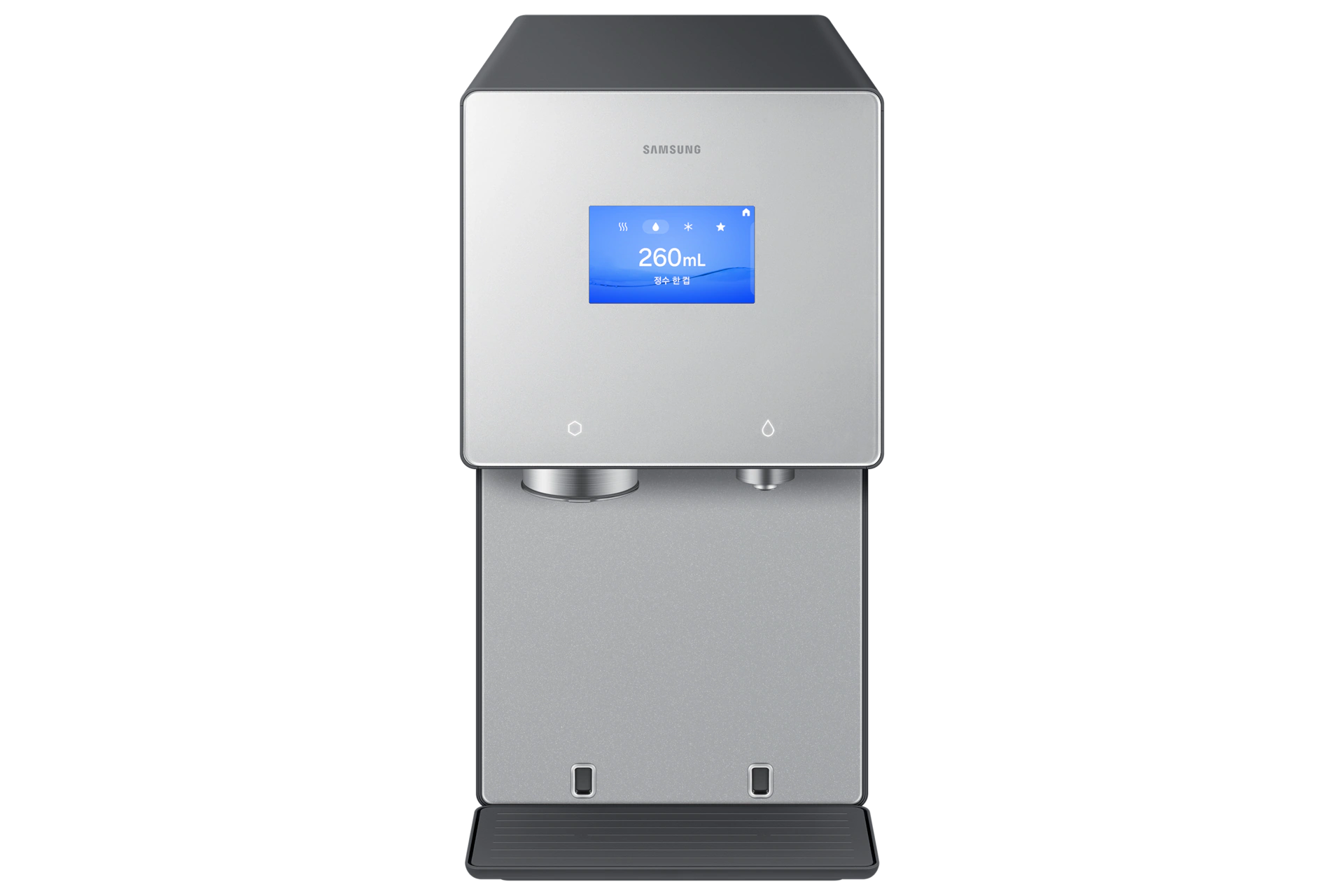 Bespoke AI 얼음정수기 (냉/온/정수) 솝스톤 차콜 정면