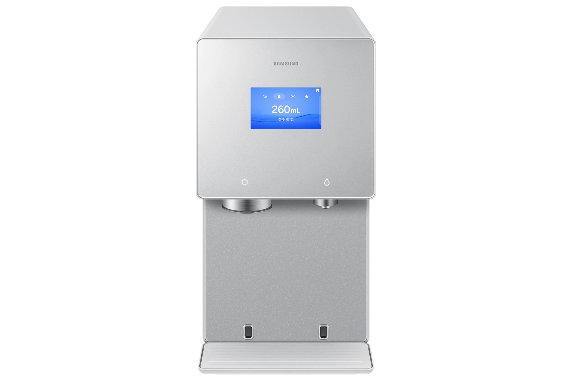 Bespoke AI 얼음정수기 (냉/온/정수) 새틴 그레이지 정면