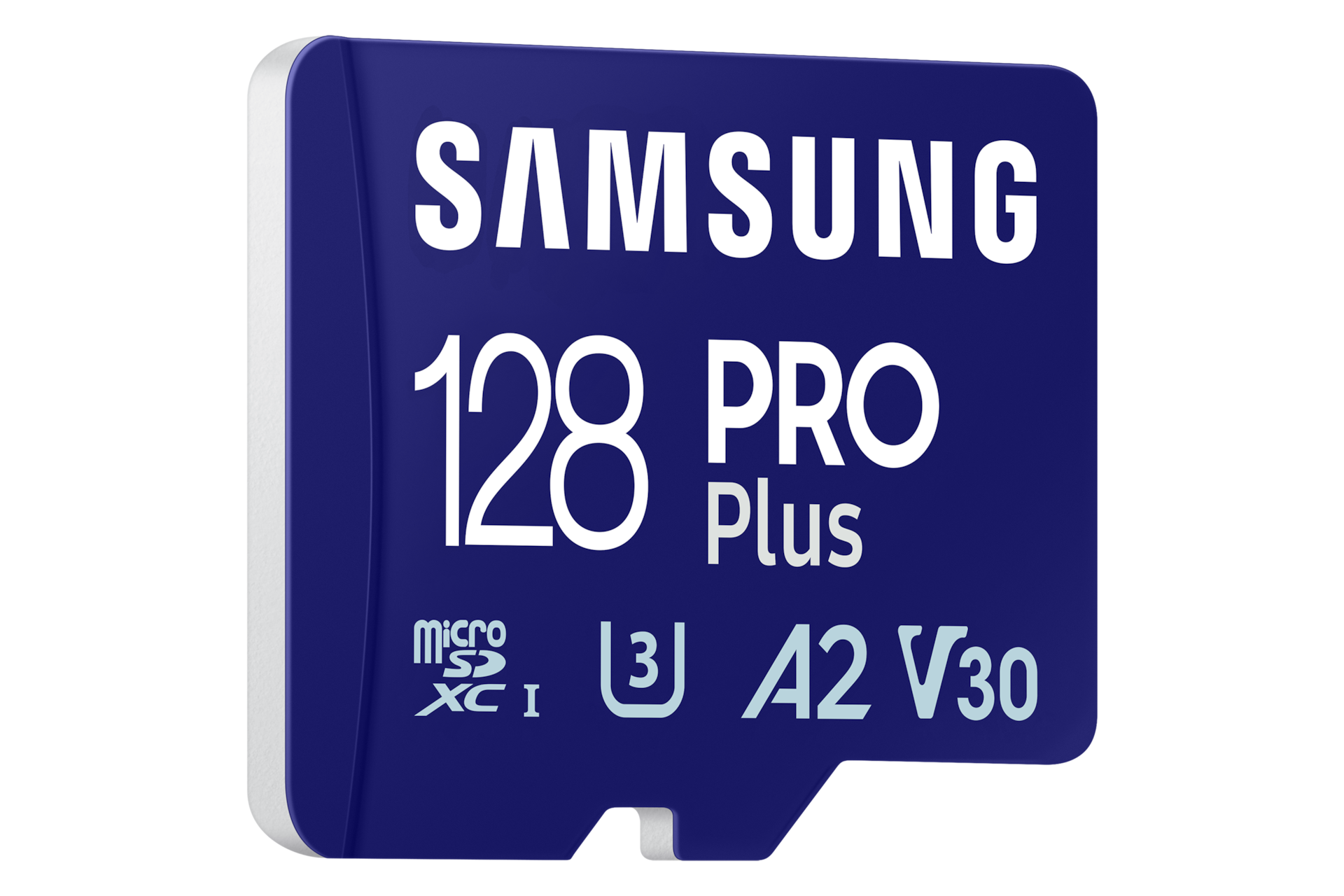 PRO Plus 마이크로SD 메모리카드 128 GB (블루) 오른쪽 뒤로 45도 기울어진 이미지
