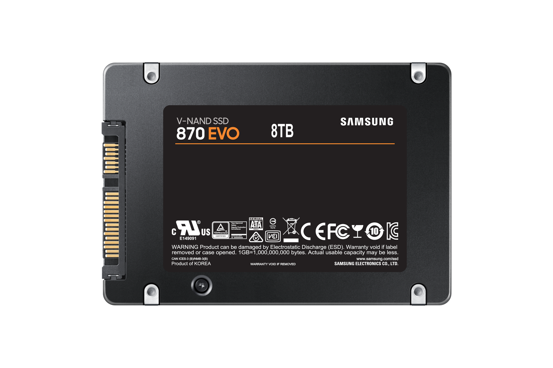 내장 SSD 870 EVO SATA 8TB (블랙) 후면 이미지