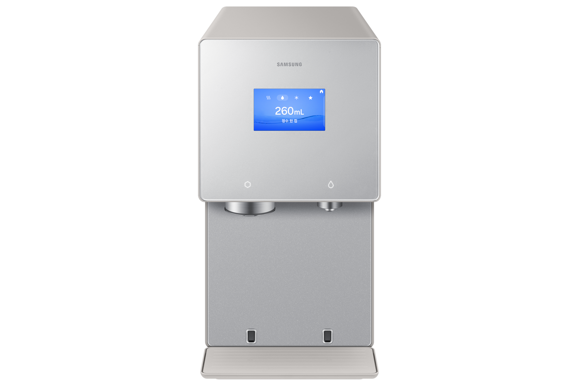 Bespoke AI 얼음정수기 (냉/온/정수) 새틴 베이지 정면