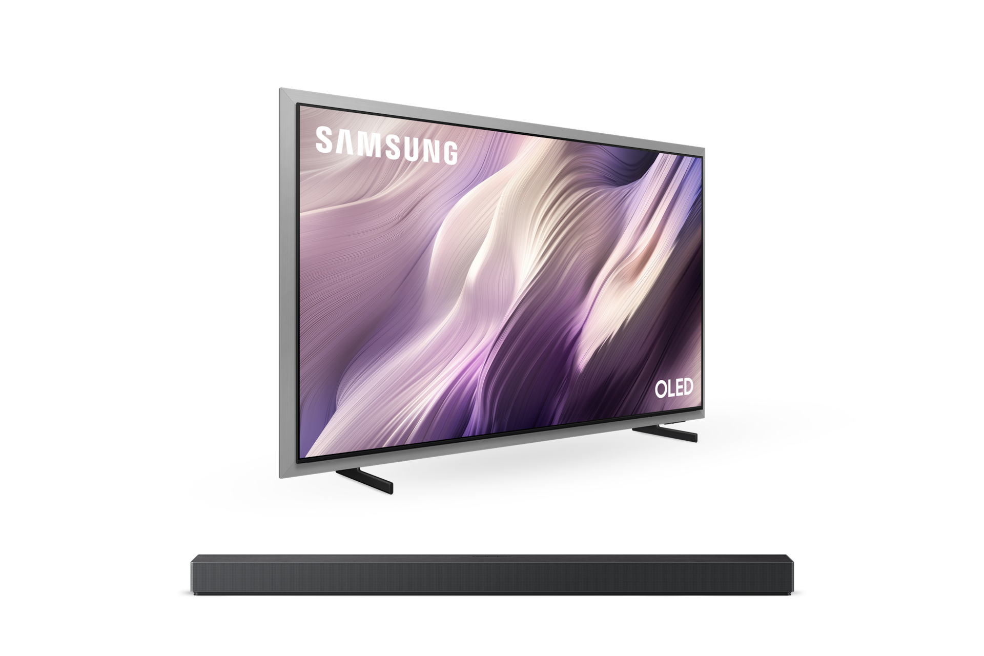2026 OLED SH95 (195cm) 스탠드형 우측 45도+7.1.2ch 올인원 사운드바 QS90H 정면 페어이미지