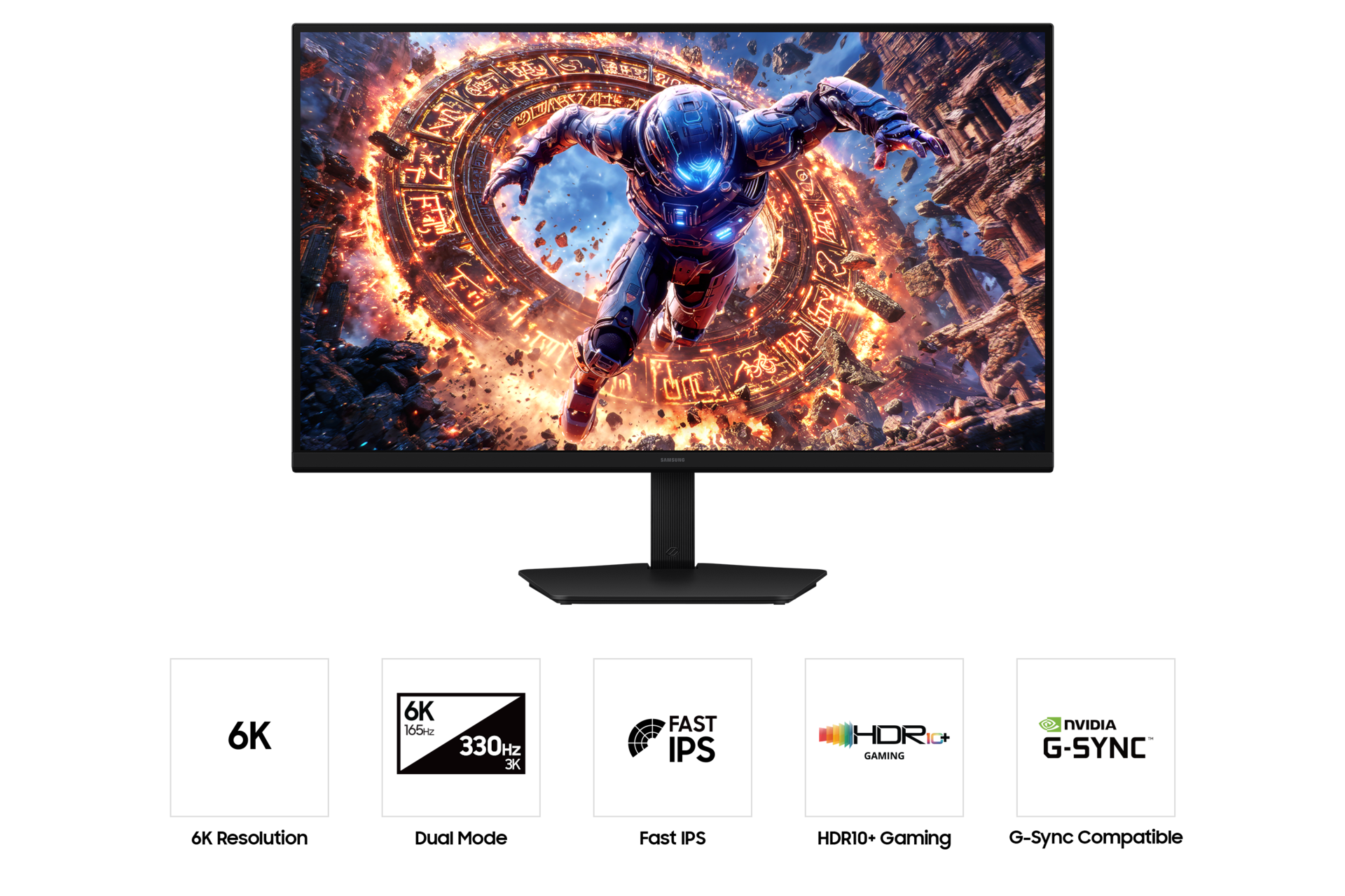오디세이 G8 G80HS 6K 165Hz (LS32HG806) 정면 및 하단 특장점