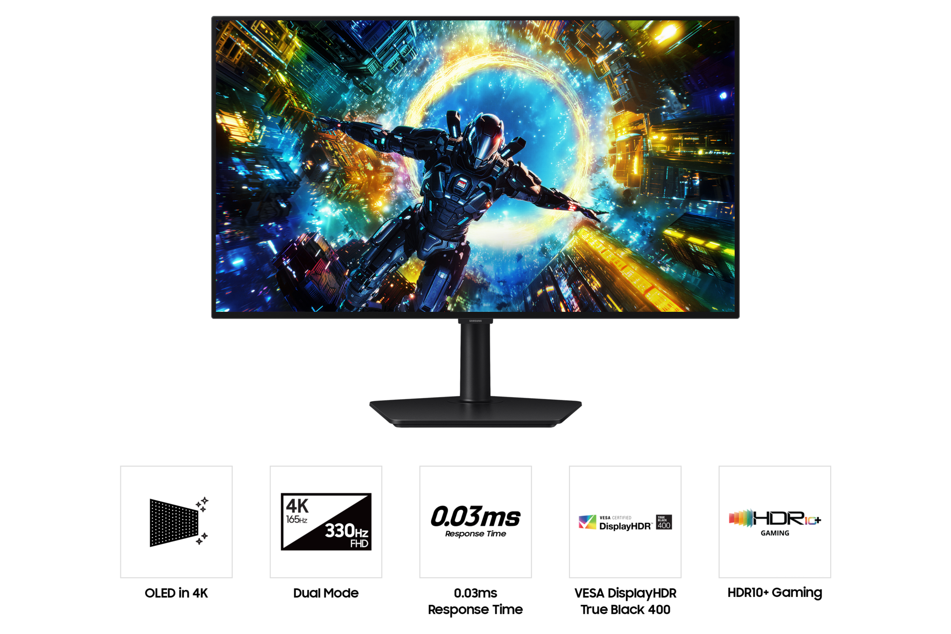 오디세이 OLED G7 G73SH 4K 165Hz (LS32HG732S) 정면 및 하단 특장점