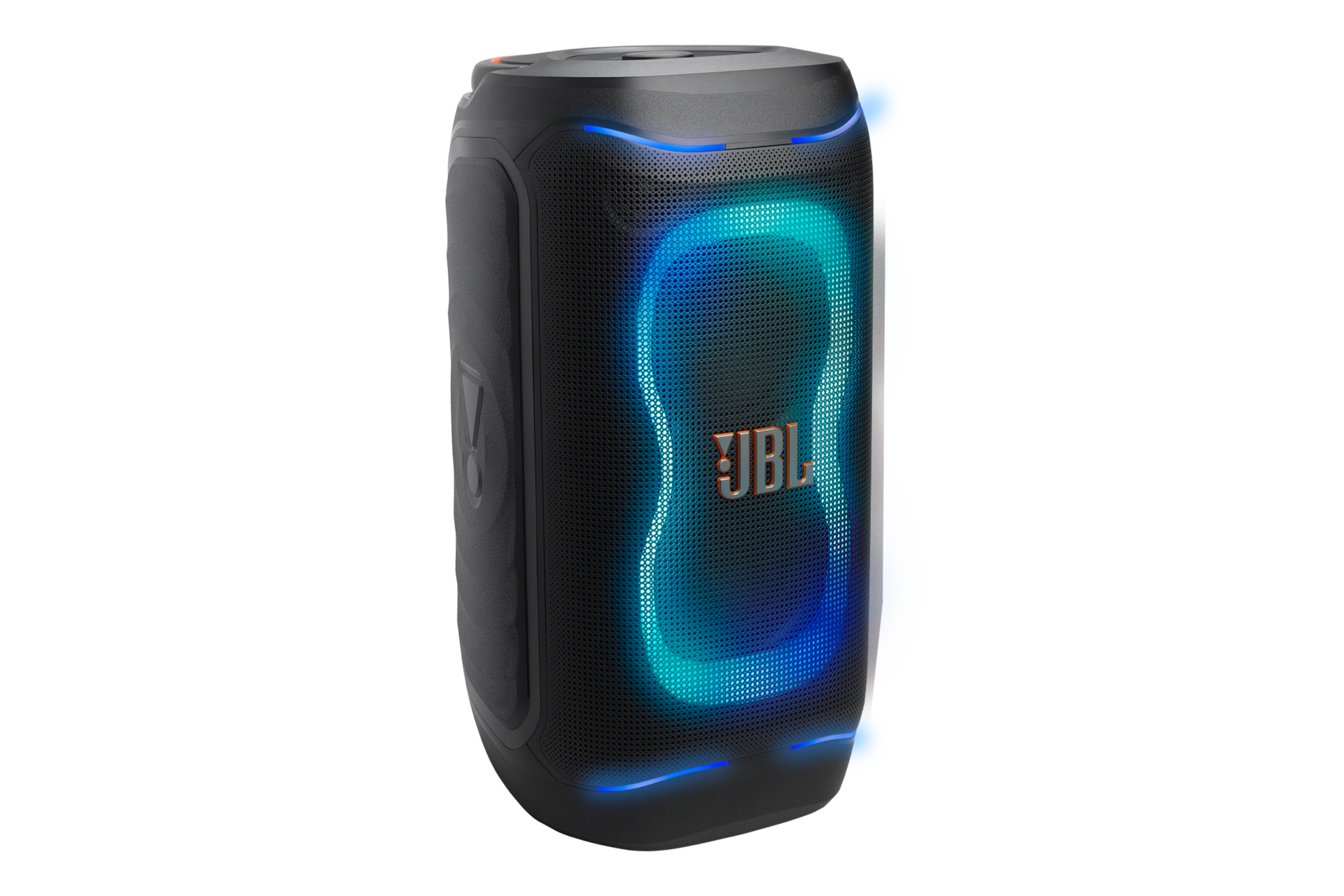 JBL PARTYBOX 130 파티 스피커 블랙 측면 조명 on