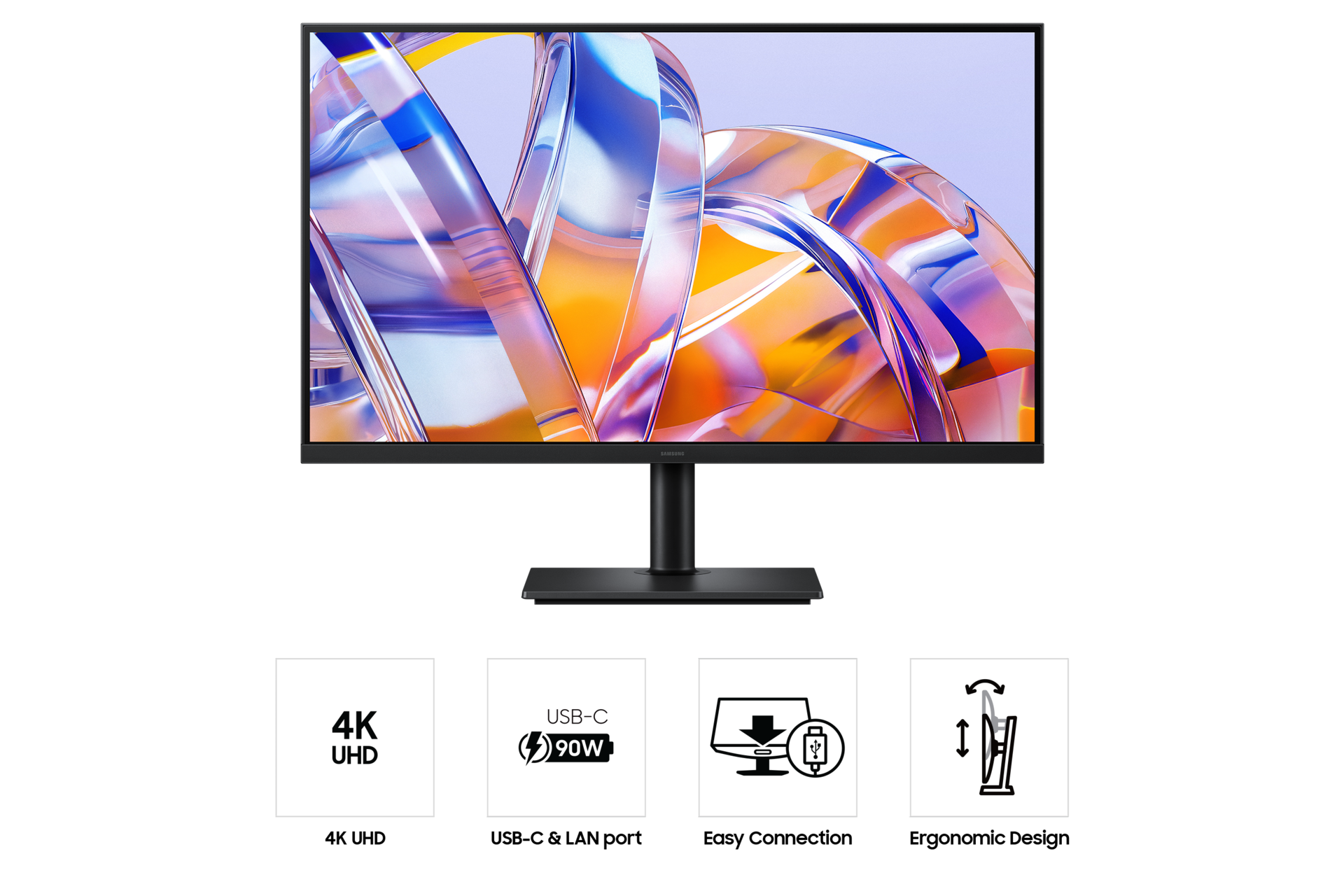뷰피니티 S8 S80UH 4K USB-C (LS32H802U) 정면 및 하단 특장점