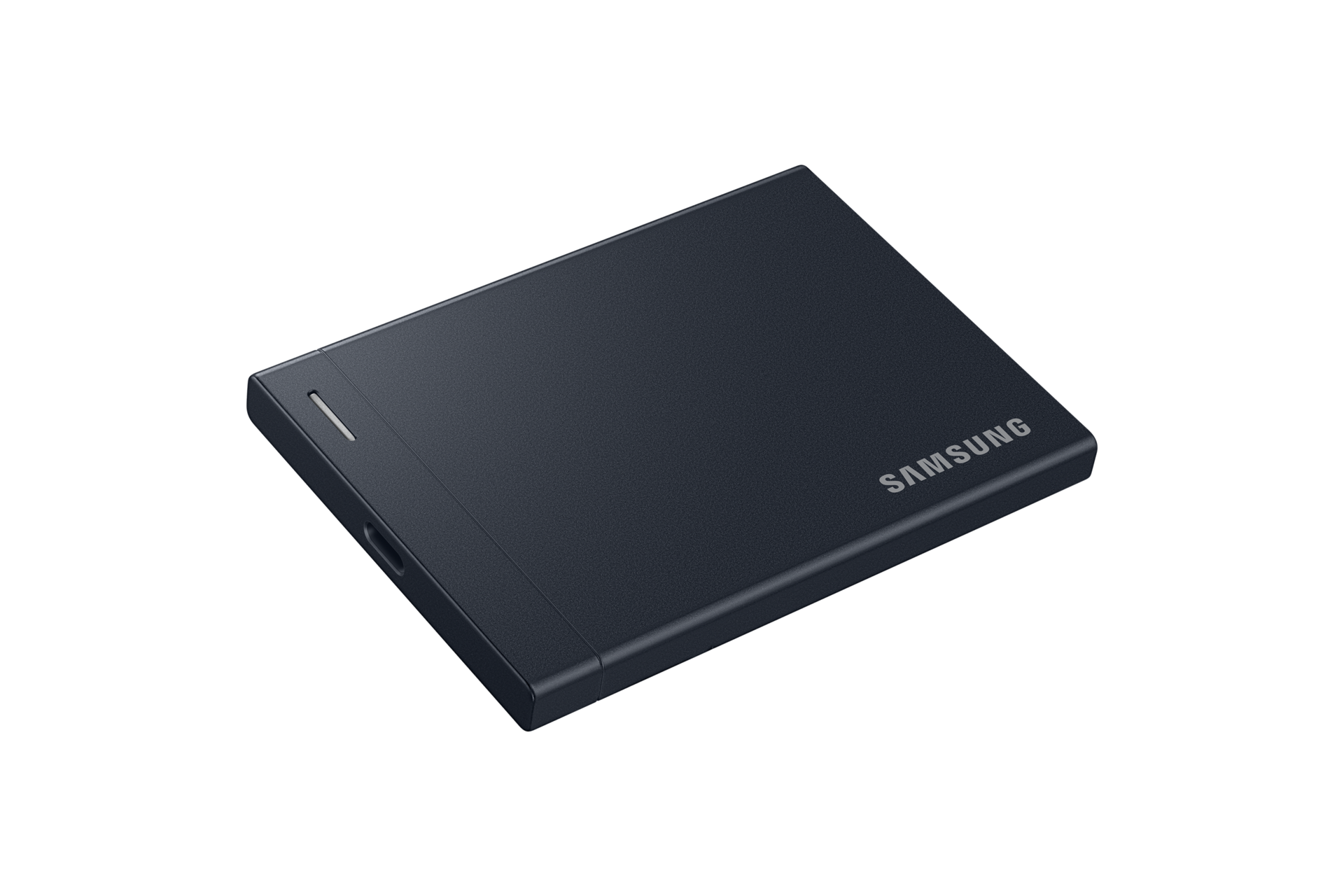 외장 SSD P9 USB4 2TB 블랙 바닥에 놓여 있는 측면 이미지