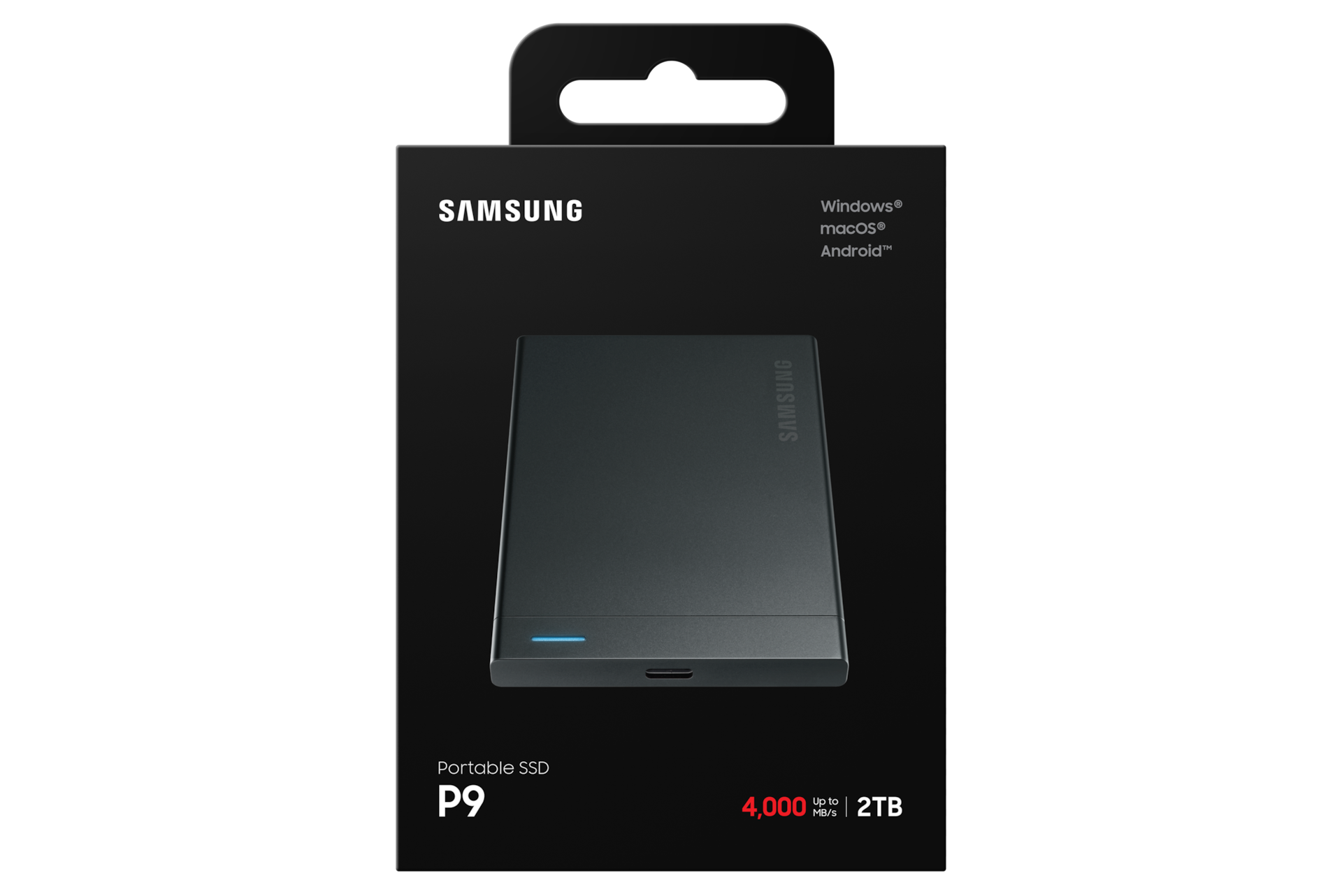 외장 SSD P9 USB4 2TB 블랙 제품 박스