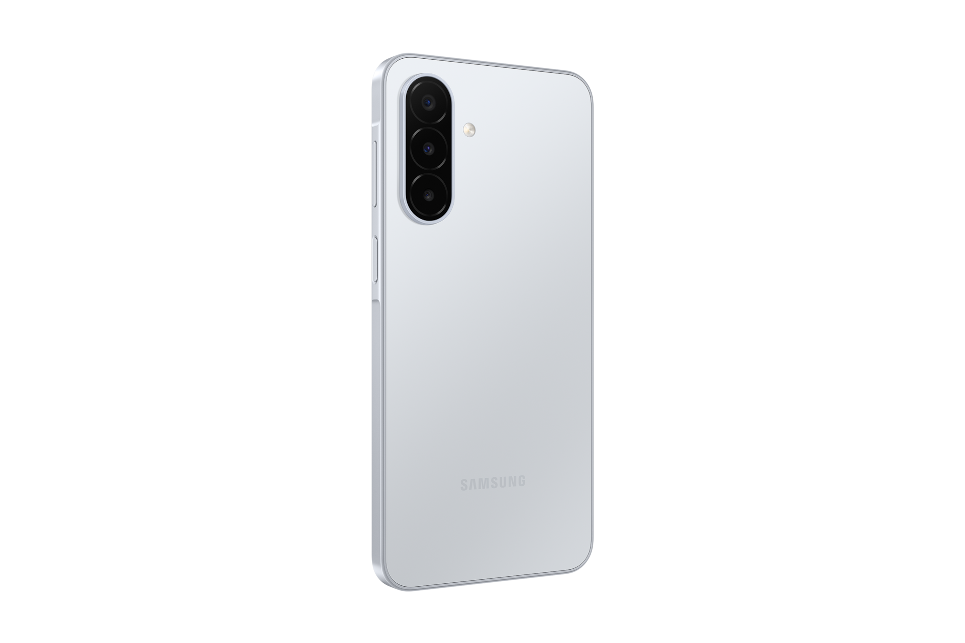 갤럭시 A18 LTE 통신사폰(SKT/KT/LGU+) 실버 카메라홀이 보이는 뒷면 좌측 45도
