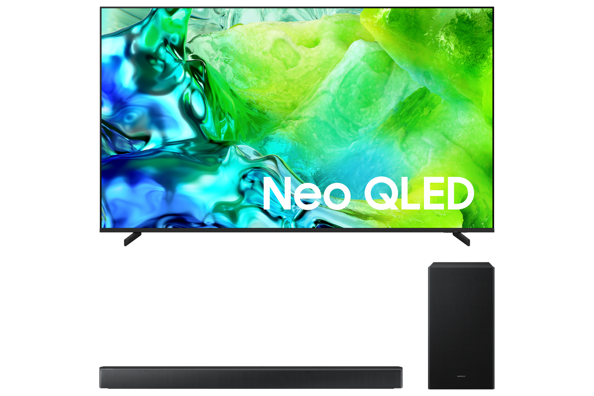 2026 Neo QLED QNH80 (214cm) 스탠드형 정면+3.1ch 사운드바 B650F 정면 페어이미지