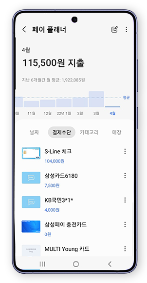 삼성페이 페이플래너 핸드폰 모듈