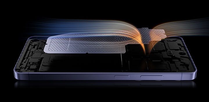 새로운 베이퍼 챔버가 열을 더 효율적으로 방출하는 모습입니다.