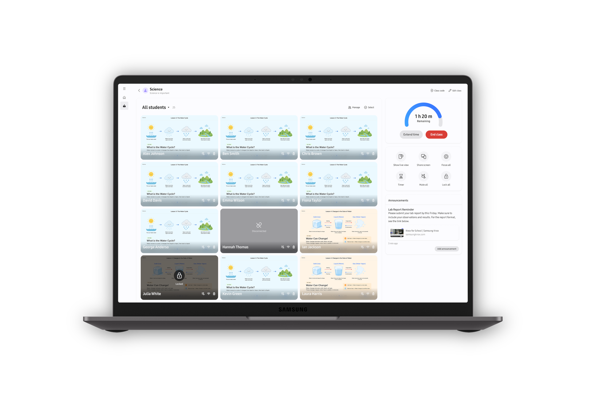 Knox Classroom monitoring dashboard