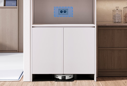 홈바장 안에 매립 콘센트 2구가 있습니다.