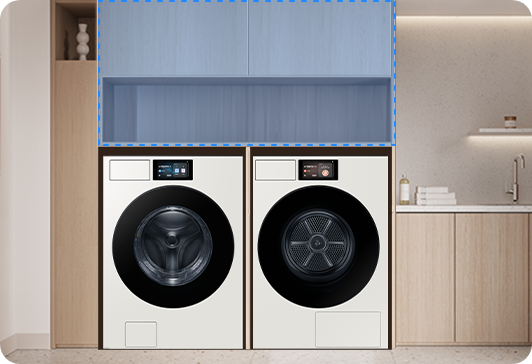 Bespoke AI 원바디 제품 우측으로 오픈장이 설치되어 있습니다.