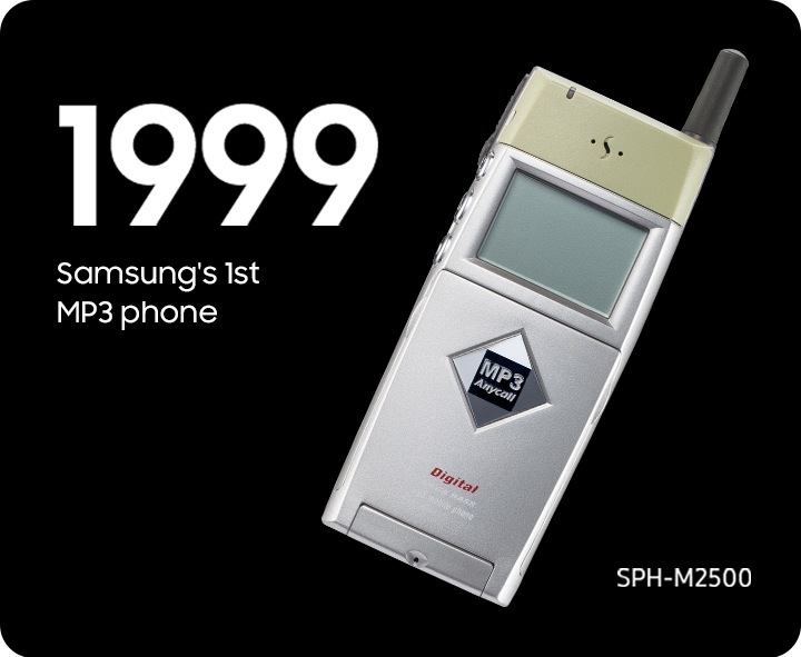 1999년 삼성 최초의 MP3폰과 삼성 SPH-M2500 제품 사진