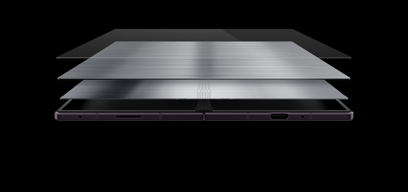 Двойной титановый слой под дисплеем Galaxy Z Fold8 Ultra