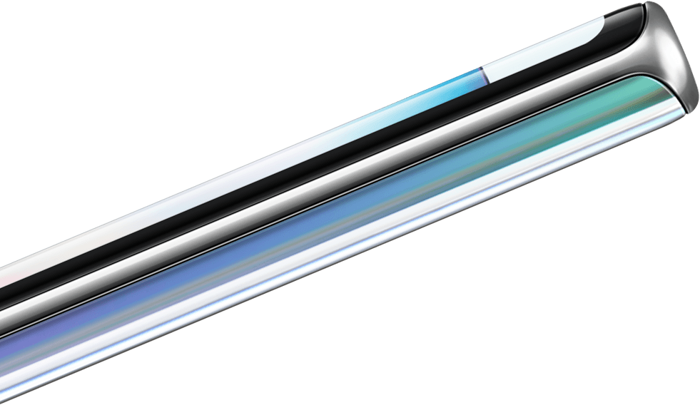 Primer plano de un S Pen eyectado del Galaxy Note10 plus. Al desplazarse, el S Pen y el Galaxy Note10 plus se separan cada vez más para revelar texto