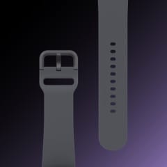 Graphite Galaxy Watch5 strap laid flat showing the detail and design of the band.