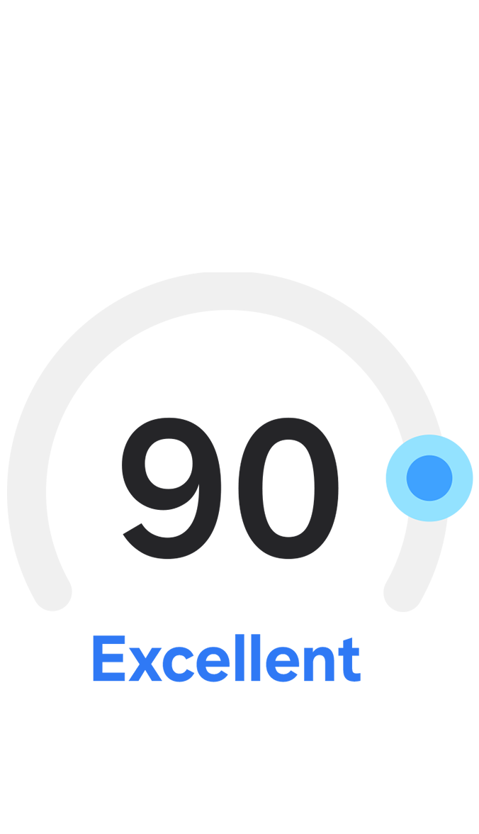 Una Puntuación de salud cardíaca Excelente de 90.
