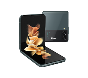 Galaxy Z Flip3 5G Green front and rear