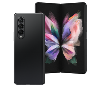 Galaxy Z Fold3 Phantom Black  front and rear