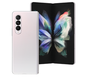 Galaxy Z Fold3 Phantom Silver front and rear