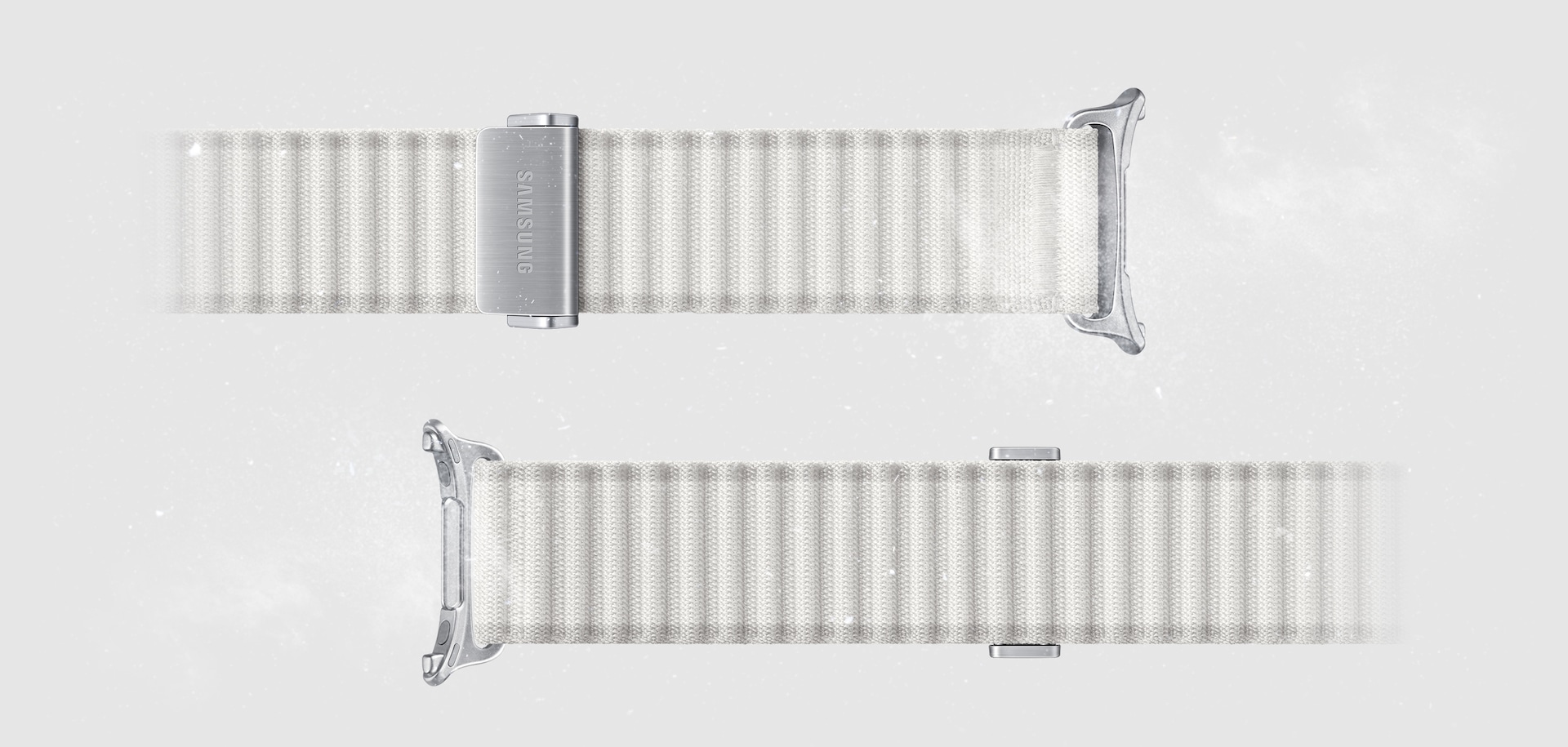 Trail Band placed horizontally with cold air nearby to indicate the durable, flexible characteristics of the watch band.