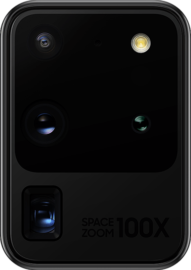 Closeup of Galaxy S20 Ultra’s rear camera