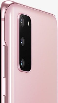 Galaxy S20 Cloud Pink, văzut din spate