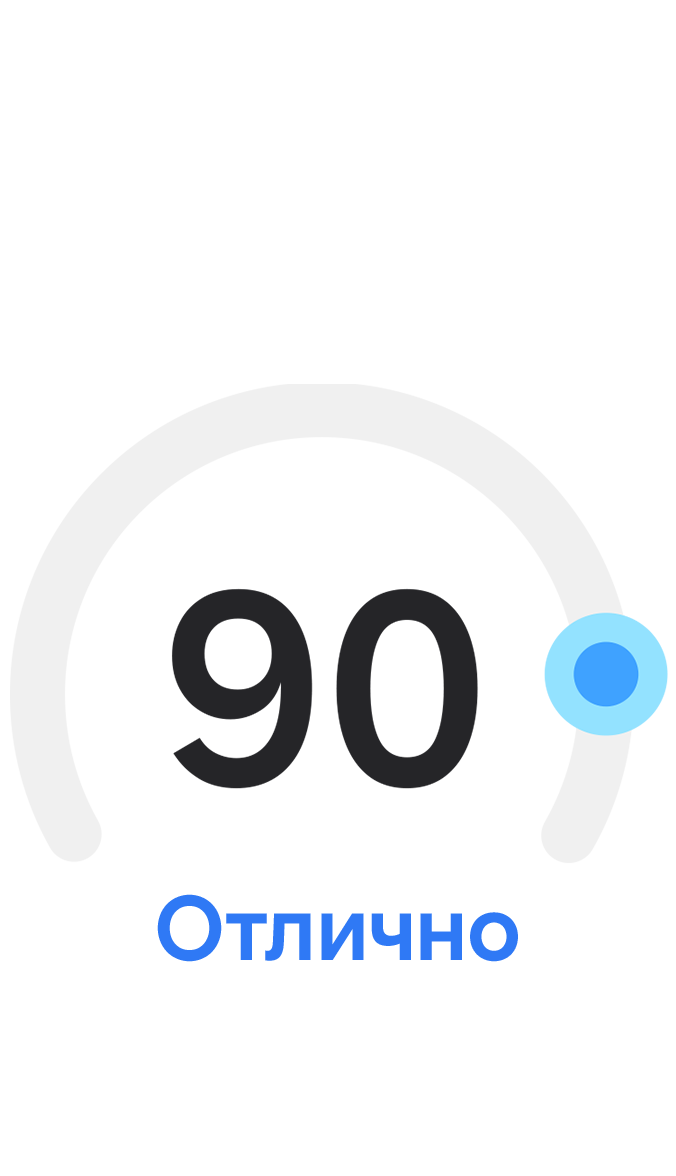 Отличный Показатель здоровья сердца 90 баллов.