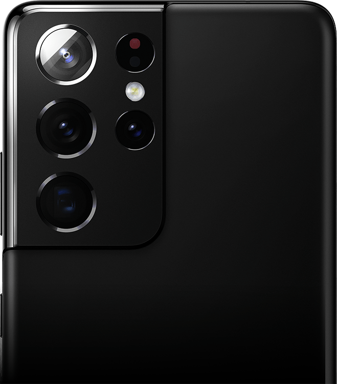 Galaxy S21 Ultra 5G Phantom Black Ultra Geniş Açılı Kamerasına vurgu yapılarak ekrana yakınlaştırılıyor.