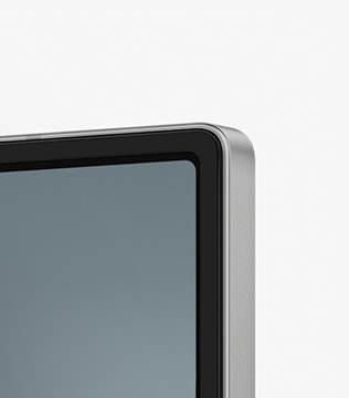 A close-up of a corner of Galaxy Z Fold6 viewed from its outer surface.