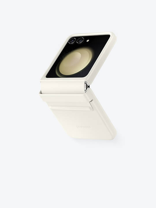 Funda Silicone Cover con Anillo para Galaxy Z Flip5 - Cream —