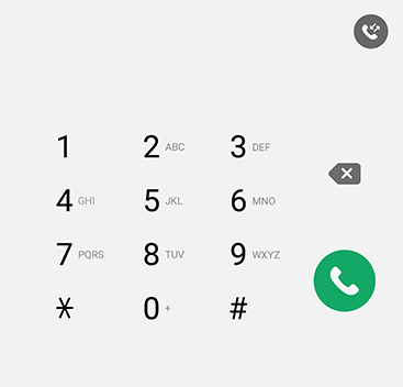 Direct Dial widget shows the telephone keypad and call button.
