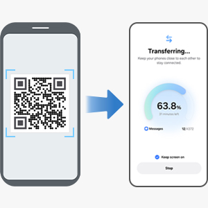 QR code is scanned to easily transfer data from an old device to Galaxy Z Fold8.