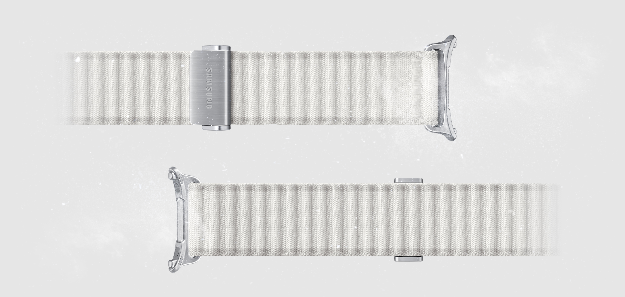 Trail Band placed horizontally with cold air nearby to indicate the durable, flexible characteristics of the watch band.